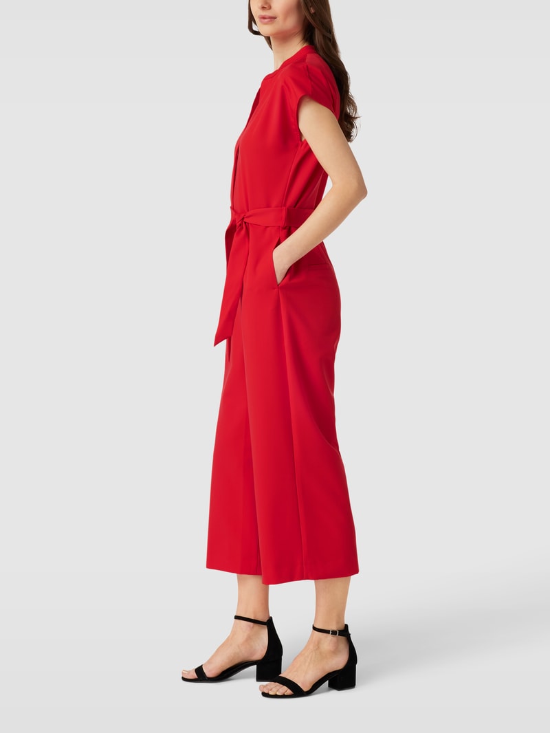 Jumpsuit mit V-Ausschnitt in hellrot