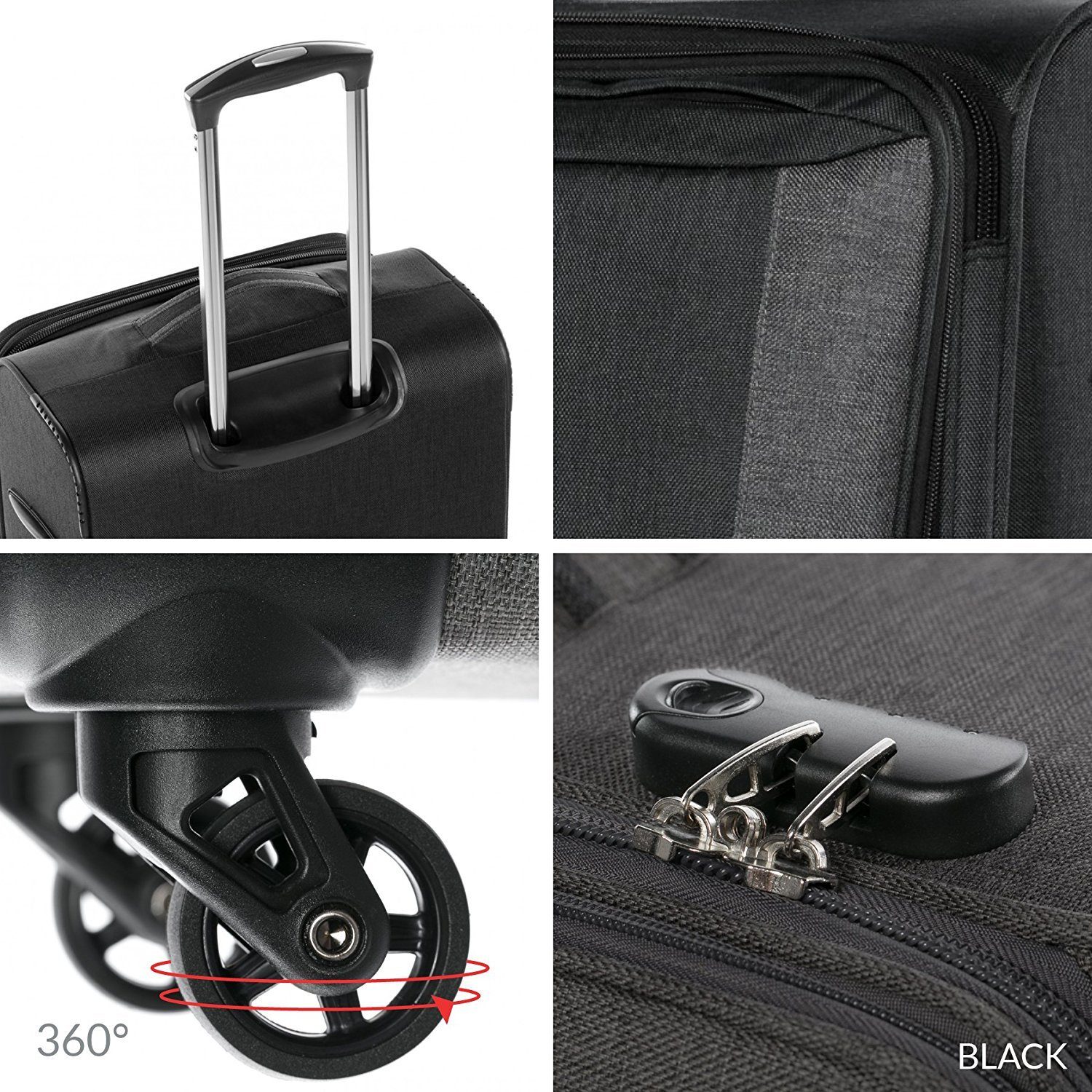 FERGÉ Kofferset 3 teilig Weichschale erweiterbar Saint-Tropez, Trolley 3er Koffer Set, Reisekoffer 4 Rollen, Premium Rollkoffer