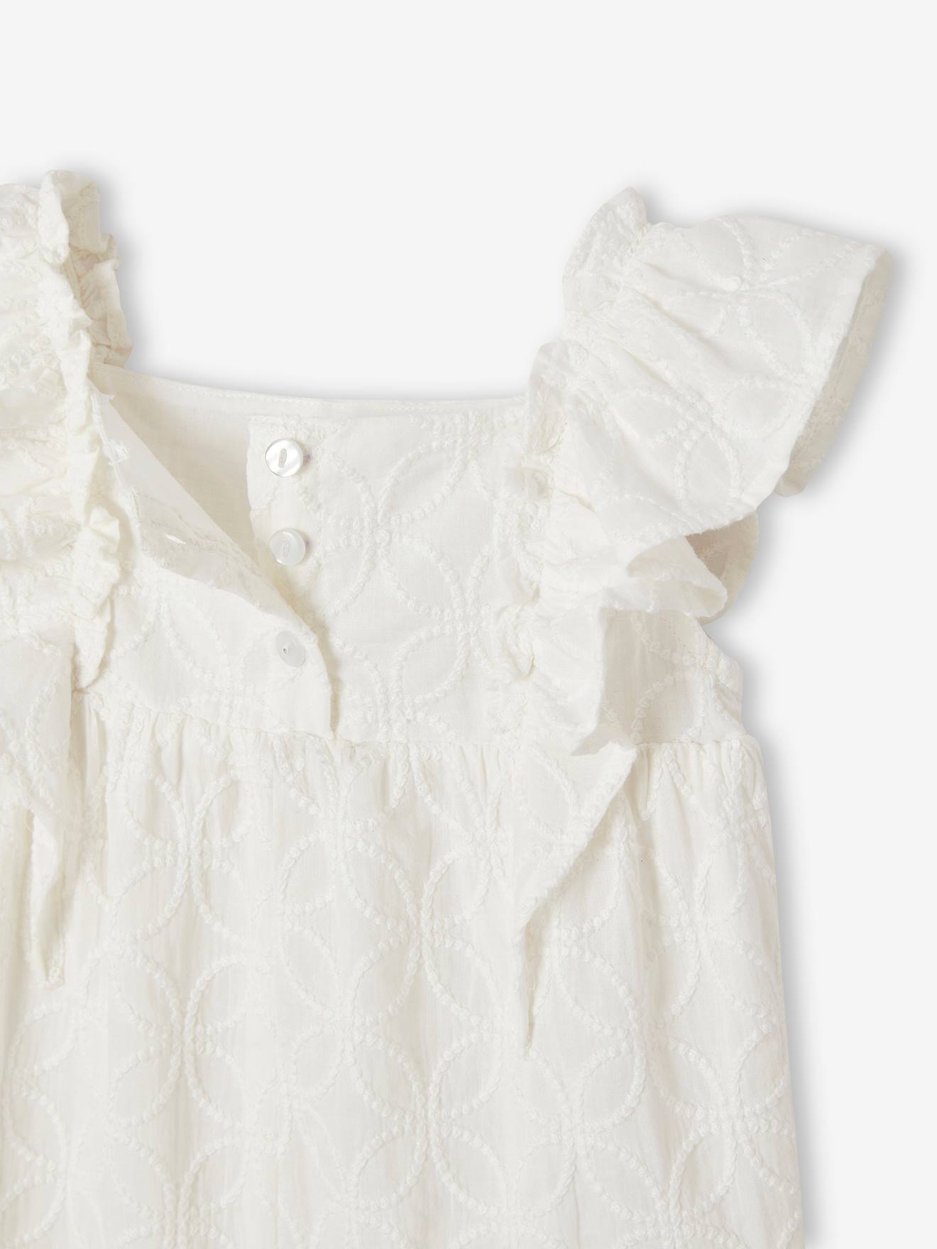 Vertbaudet Festlicher Baby Overall mit Stickereien - wollweiß