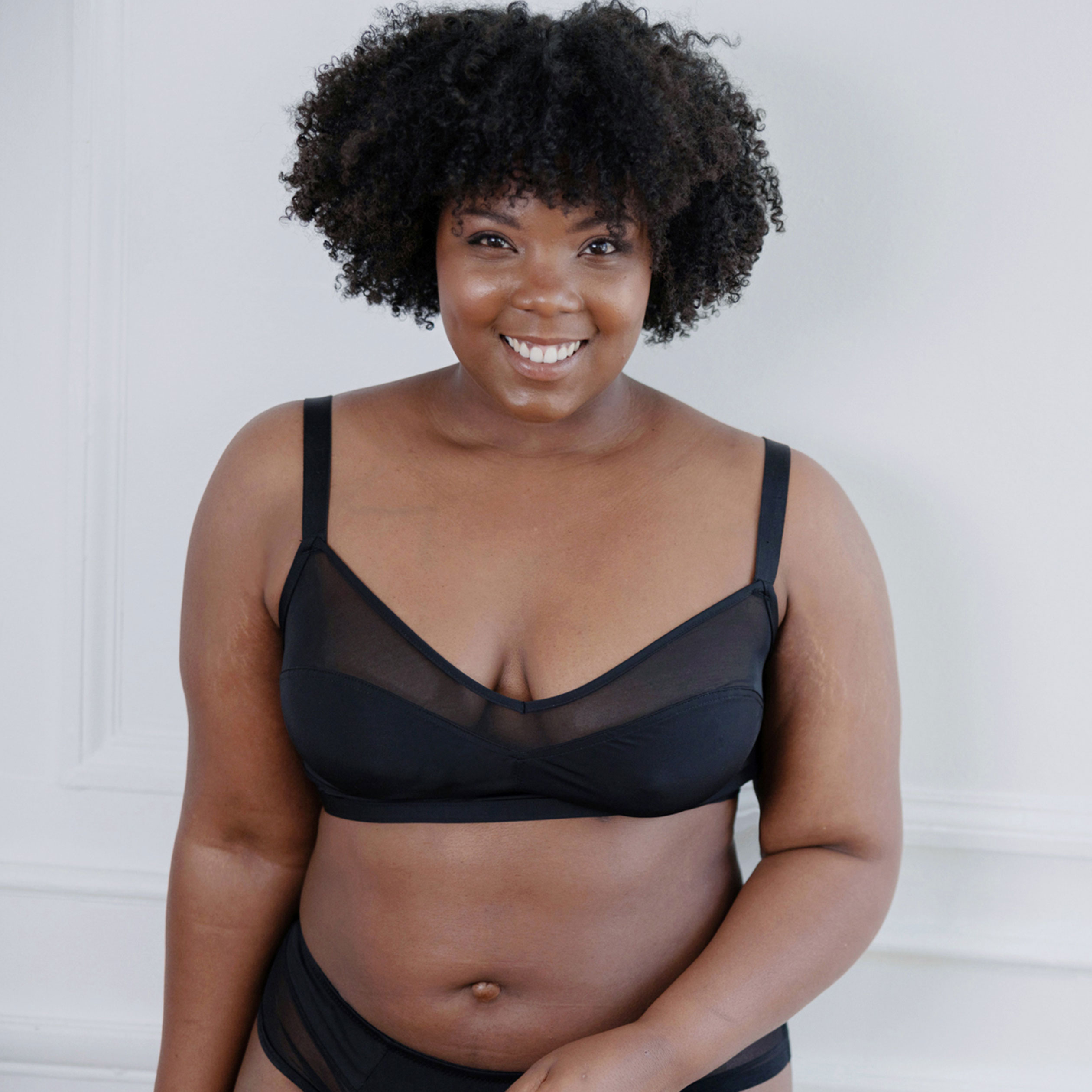 Soutien-gorge triangle microfibre Izold noir femme grande taille | La Halle