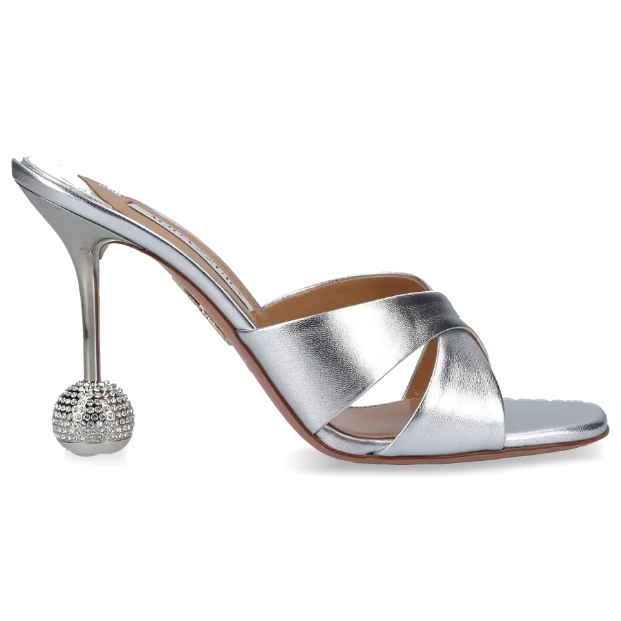 Aquazzura - Sandalen YES DARLING 95 Kalbsleder - silber