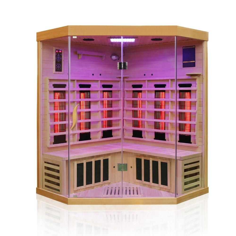 Dewello Infrarotkabine Infrarotsauna BRANDON 140cm x 140cm x 190cm Vollspektrumstrahler