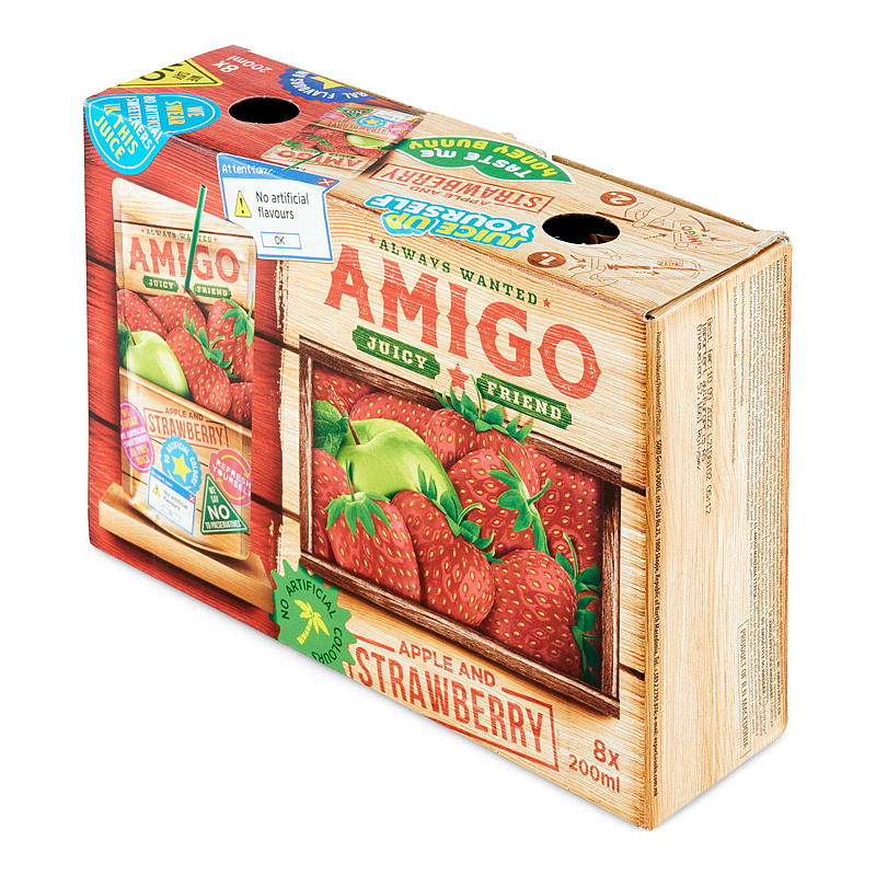 Amigo Fruktdrikk 8x200 ml Amigo jordbær