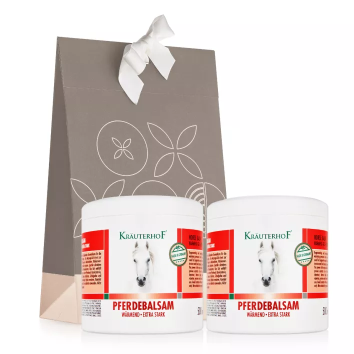 Pferdebalsam wärmend im Set mit Geschenktüte