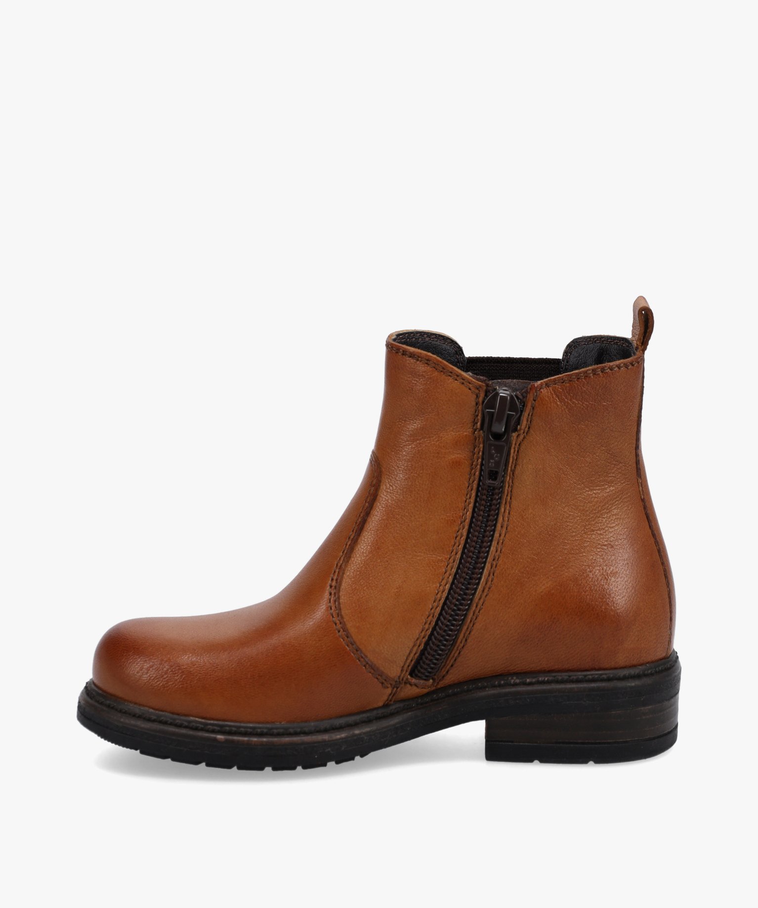 Boots fille style Chelsea unies dessus cuir - Tanéo camel | GEMO