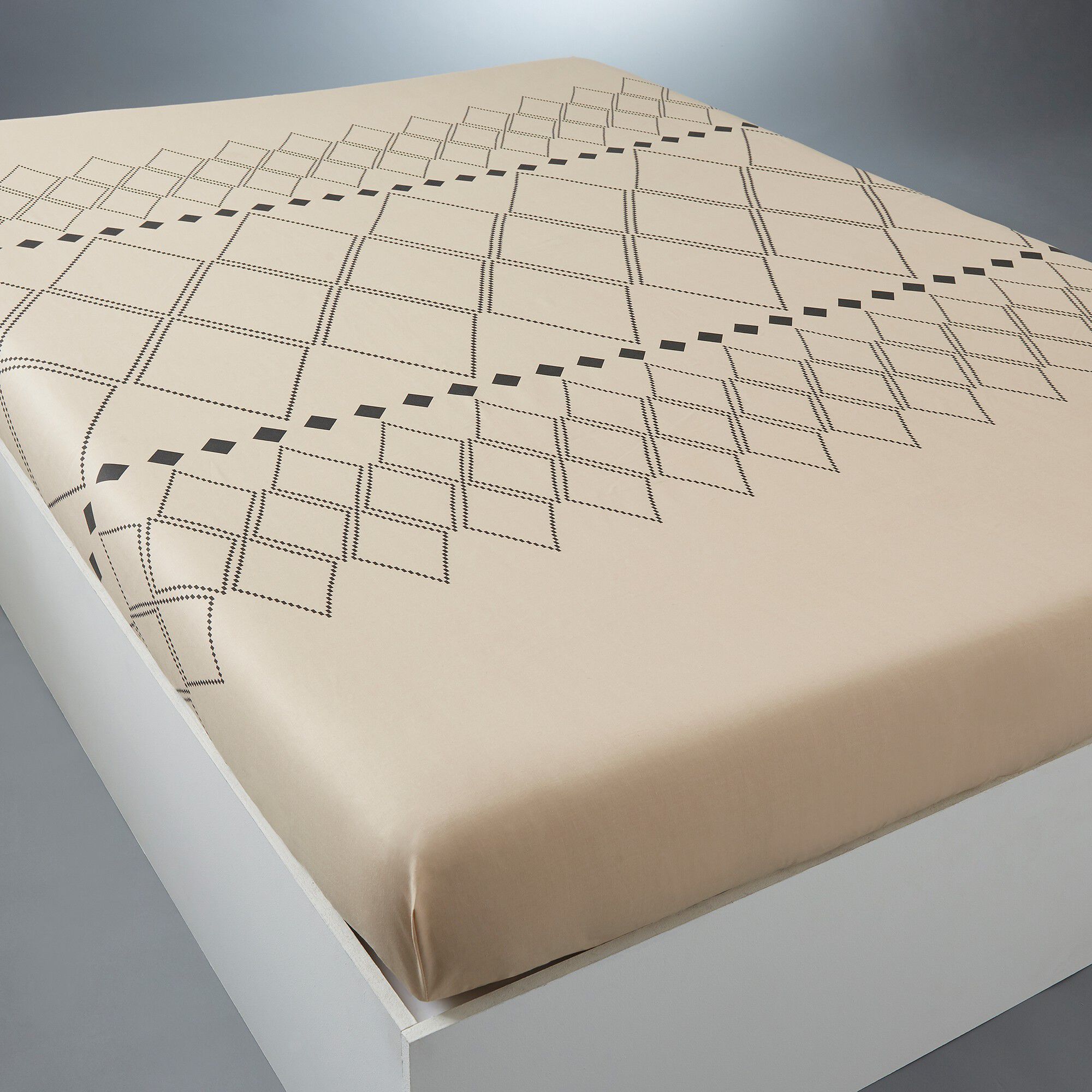 Linge de lit Massaï coton à motifs graphiques et finitions pompons