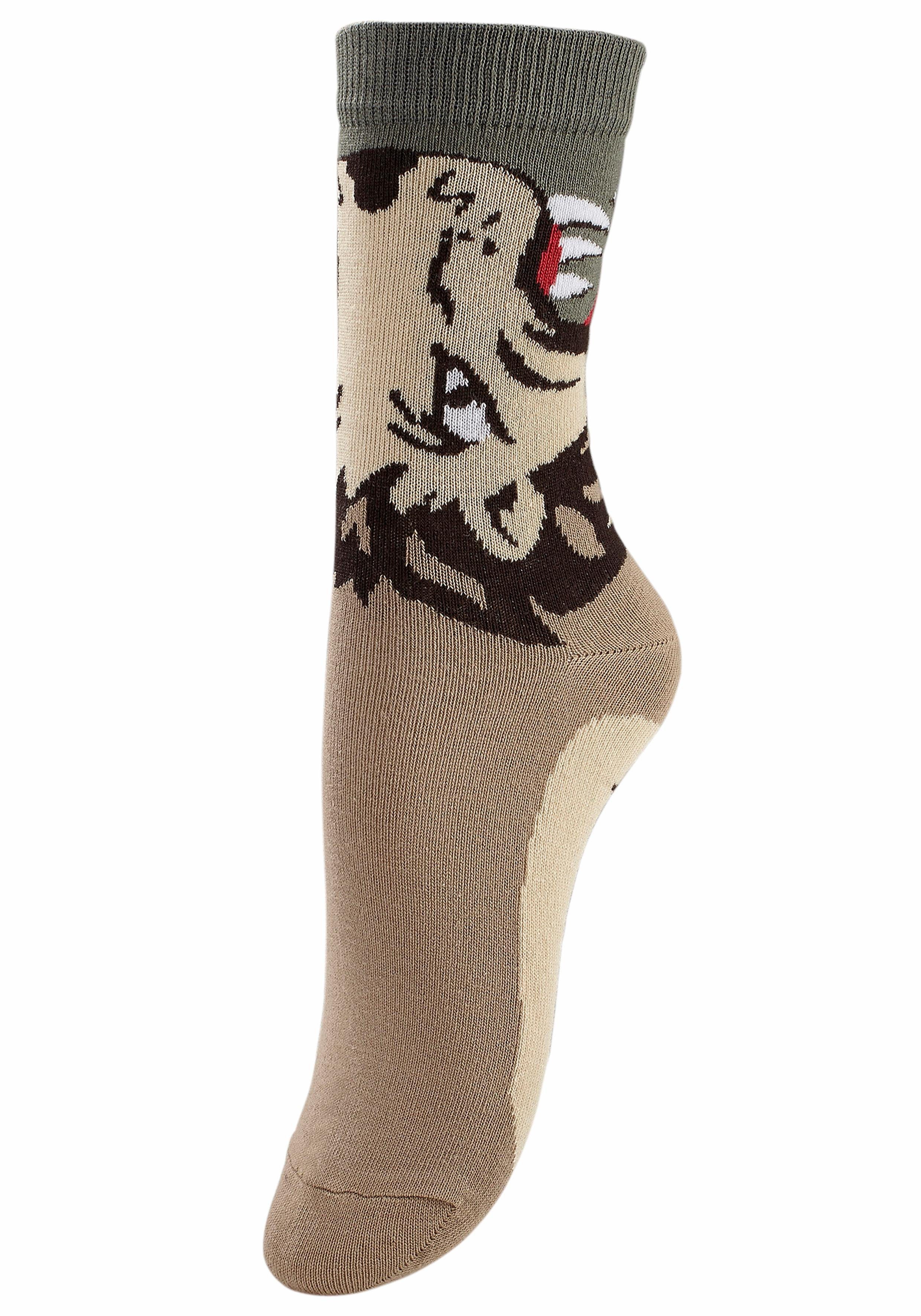 Socken (5-Paar) mit Tiermotiven