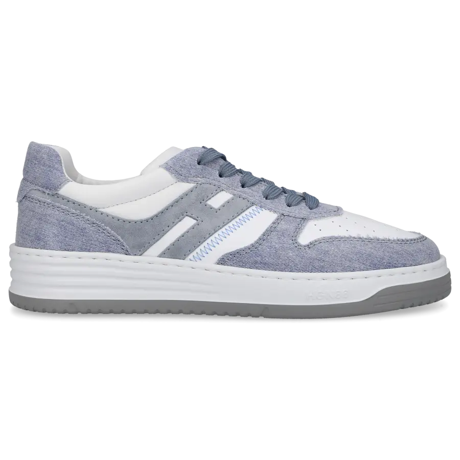 Hogan - Sneaker low H630 Kalbsleder Denim - weiß