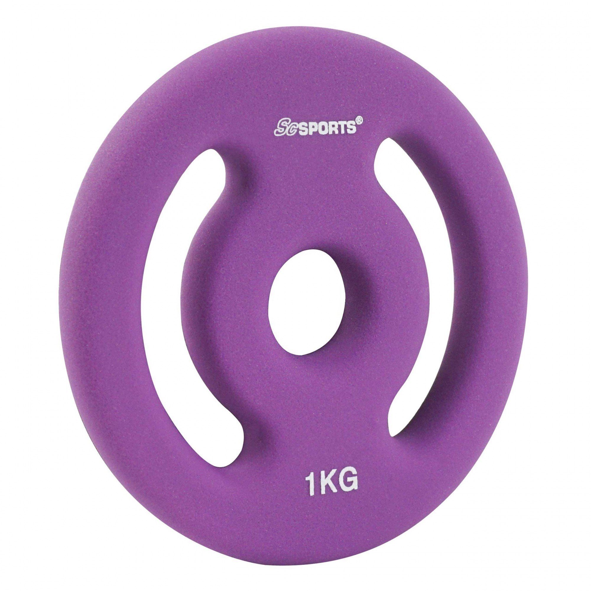 ScSPORTS® Hantelscheiben Set 2x1 2x2 2x3 2x4 2x5kg 30mm Neopren Gewichtsscheiben, 2 kg, (2-tlg)
