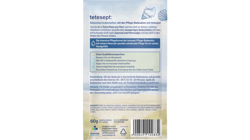 tetesept Badesalz Deine Reise ans Meer 60 g