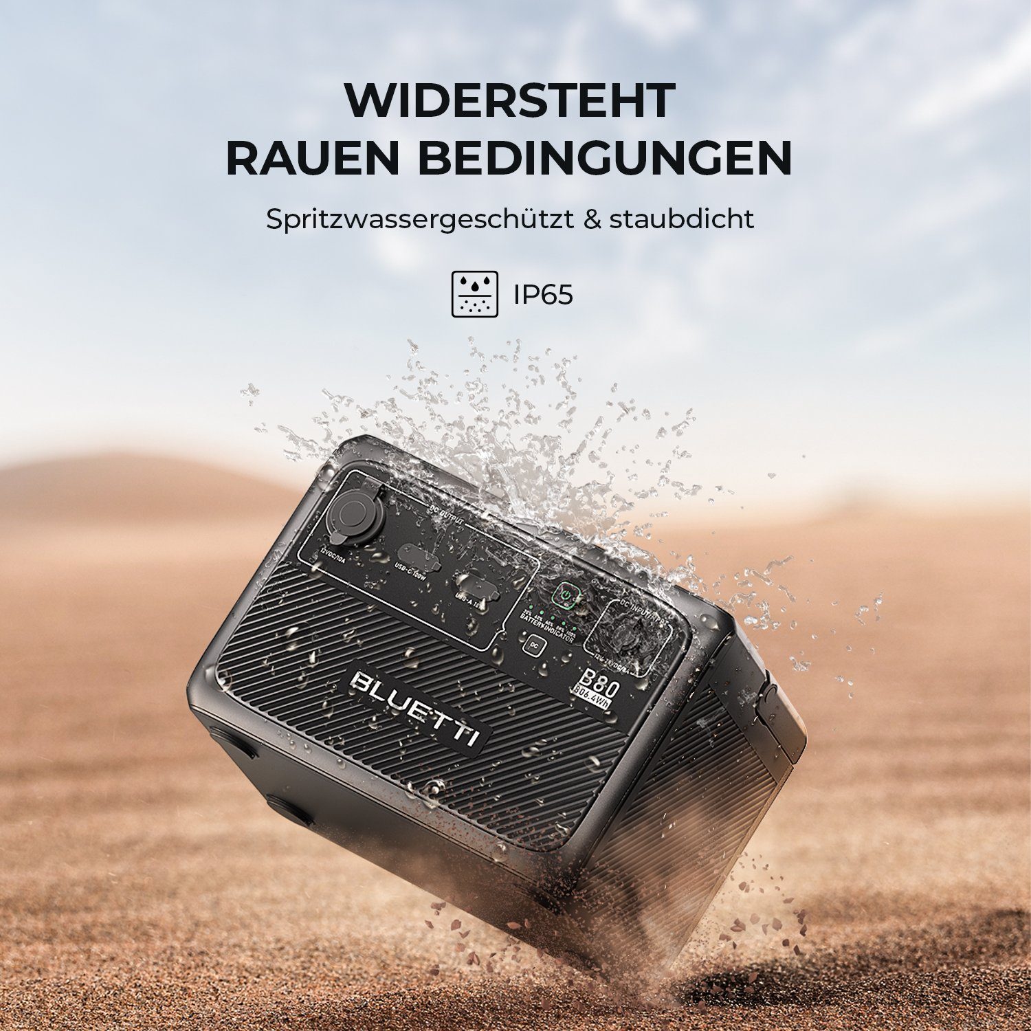 BLUETTI Stromerzeuger BLUETTI B80/P 806Wh Solarbatterie für BLUETTI AC60 Stromzeuger, IP65 Wasserdicht