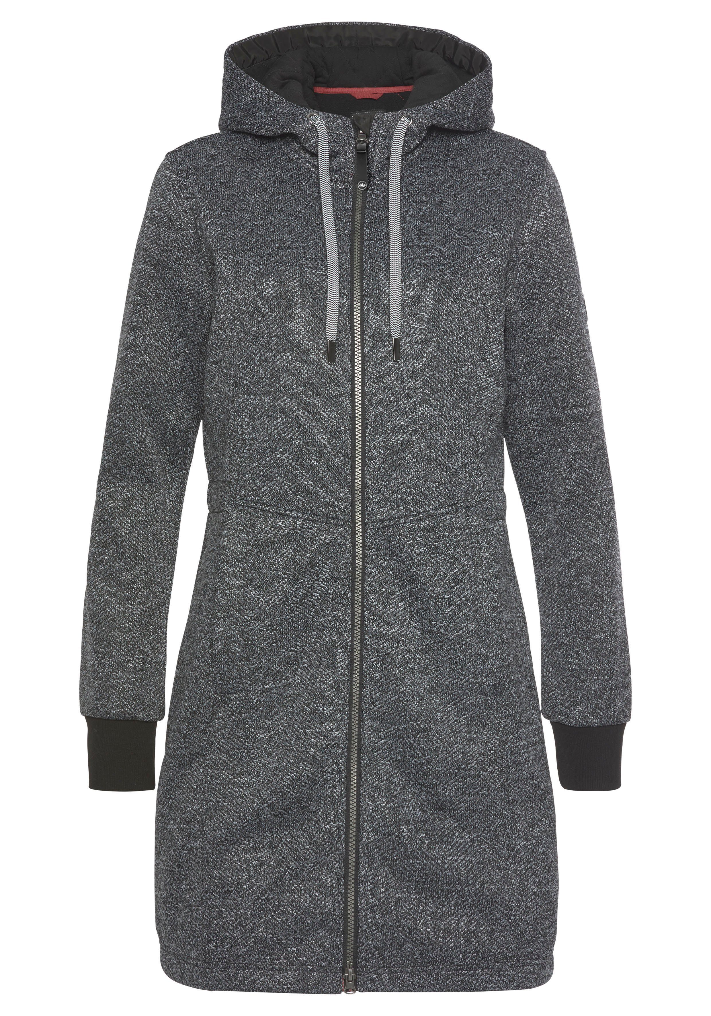 Polarino Wirkmantel aus kuscheligem Fleece in Strickoptik