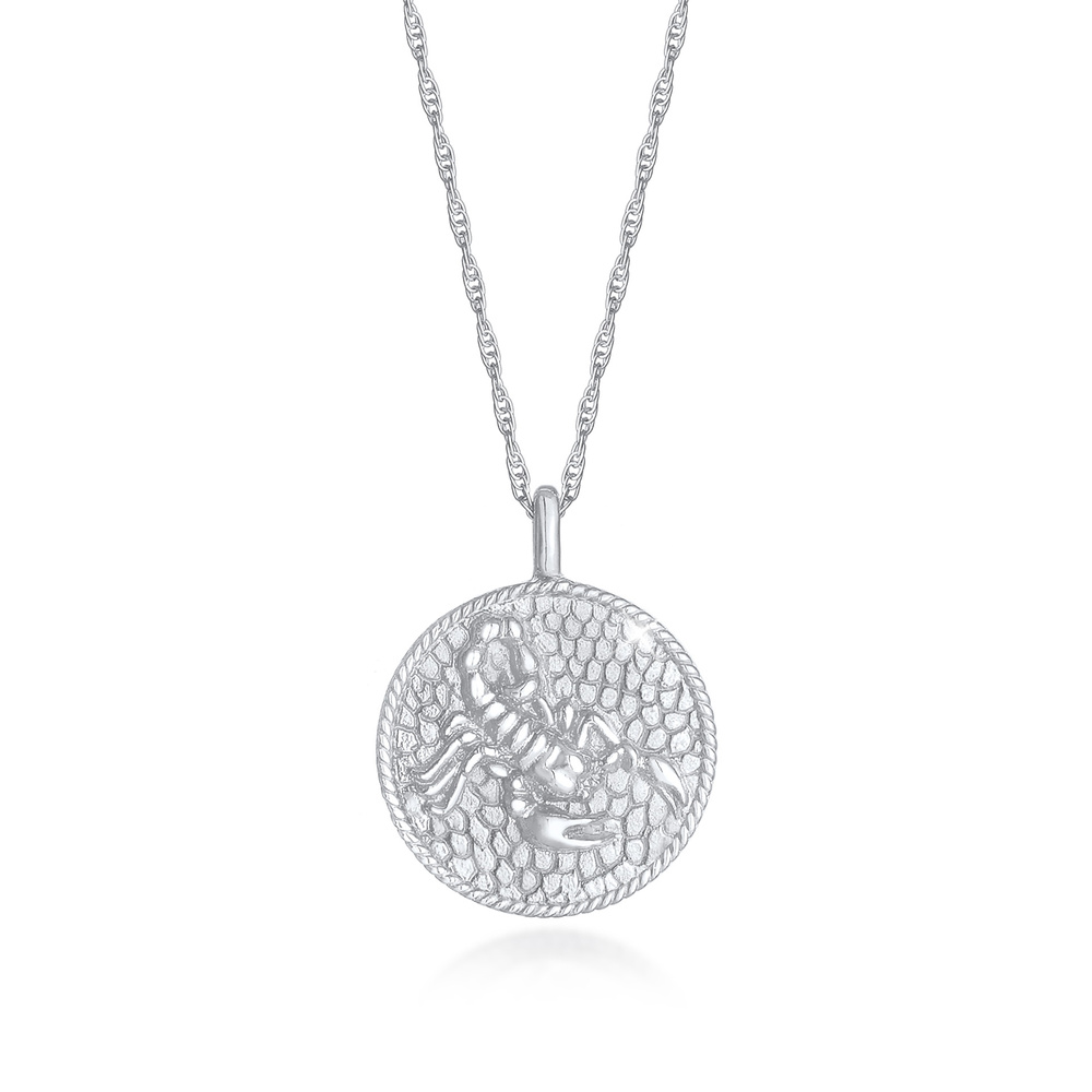 Elli Elli Collier Pièce du zodiaque féminin Scorpion Astro Tendance antique en argent  Bijoux
