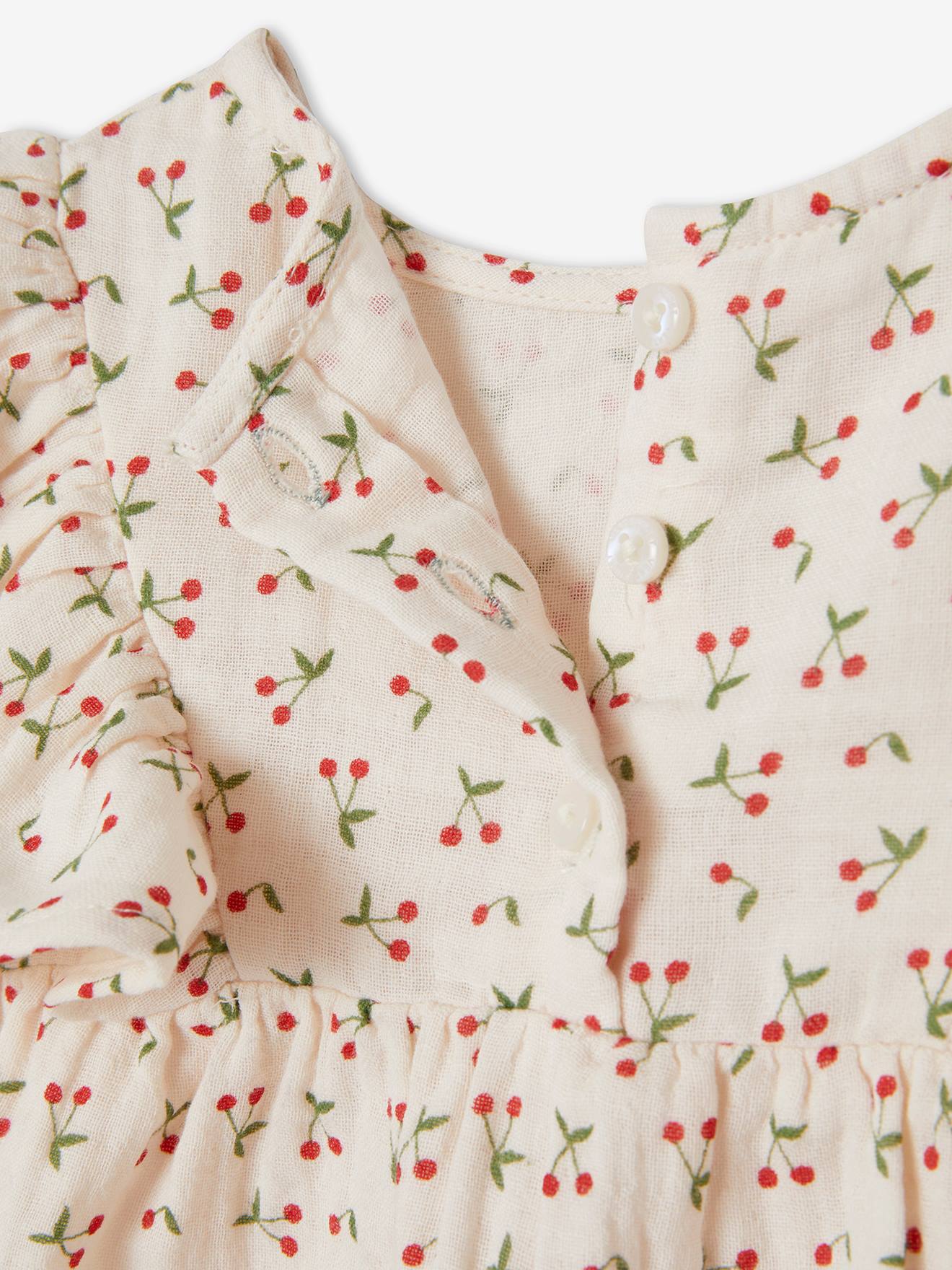 Blouse avec volants bébé bleu grisé