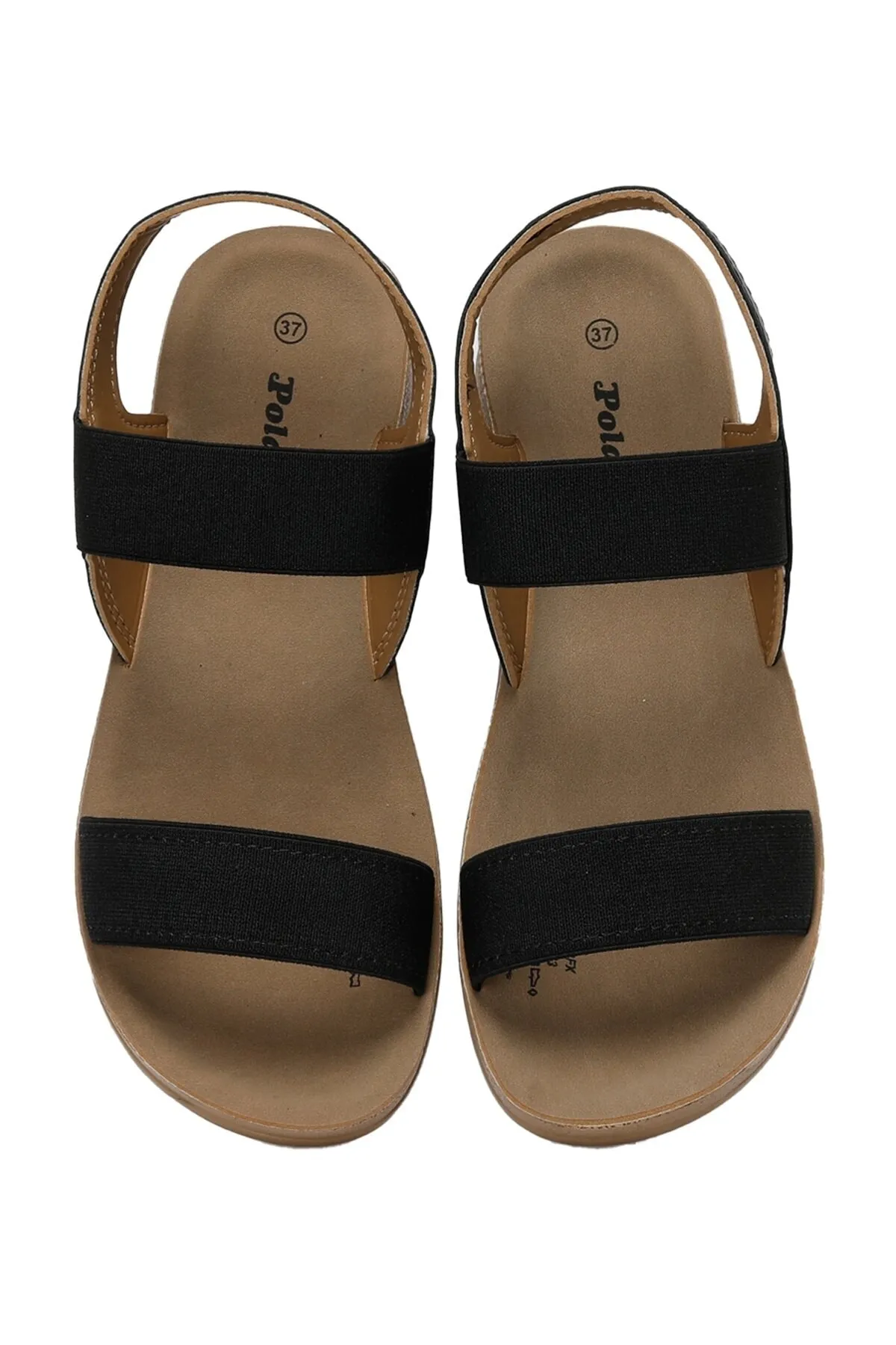 Polaris  161095z3fx Schwarze bequeme Sandalen für Damen