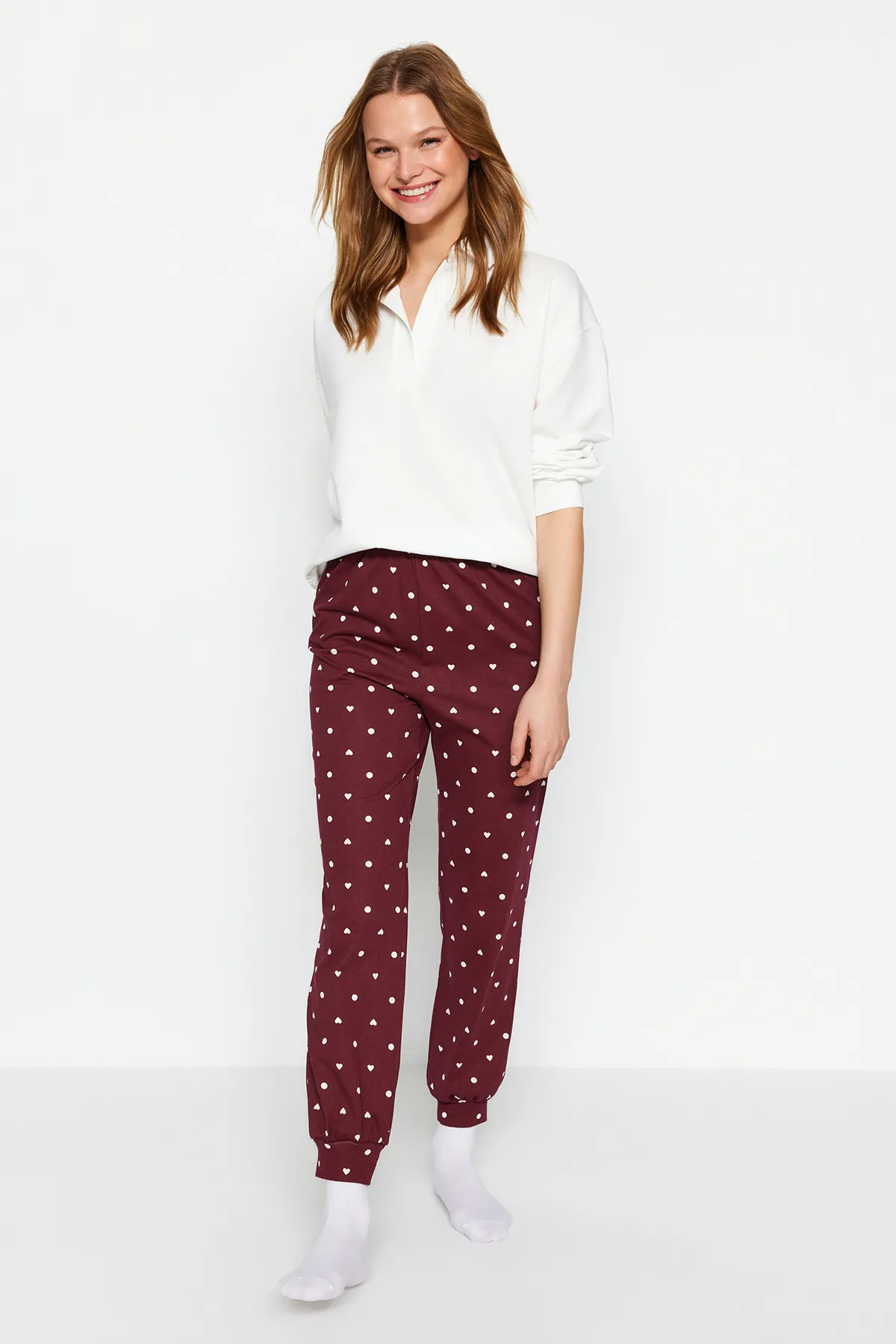 Trendyol Collection  Pyjamahose - Bordeaux - Jogger