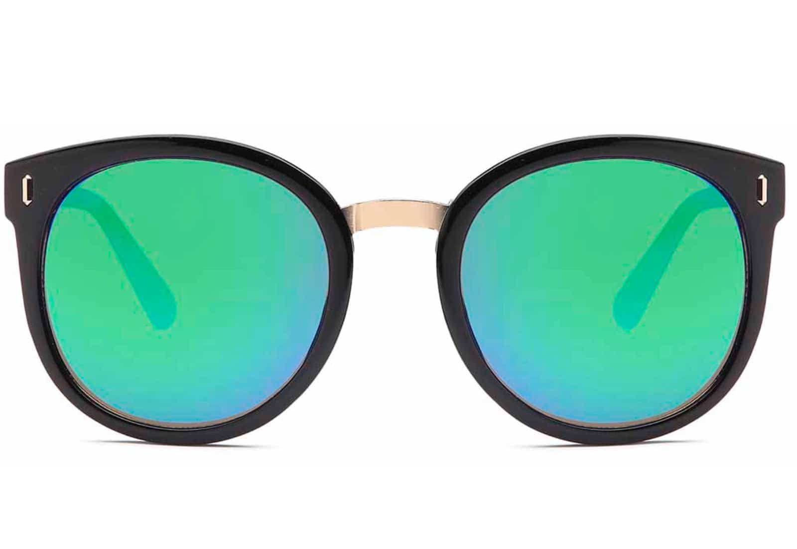BEZLIT Eyewear Wayfarer Rundglas Designer Damen Sonnenbrille (1-St) mit blauen, grünen und rosa Linsen