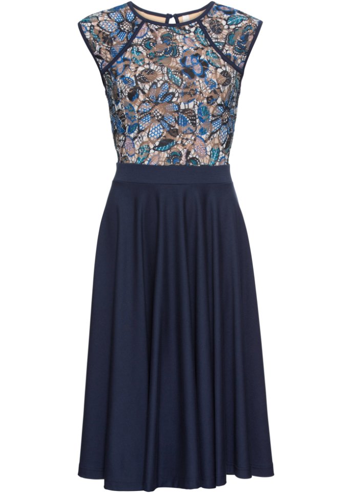 Midikleid mit Spitzeneinsatz