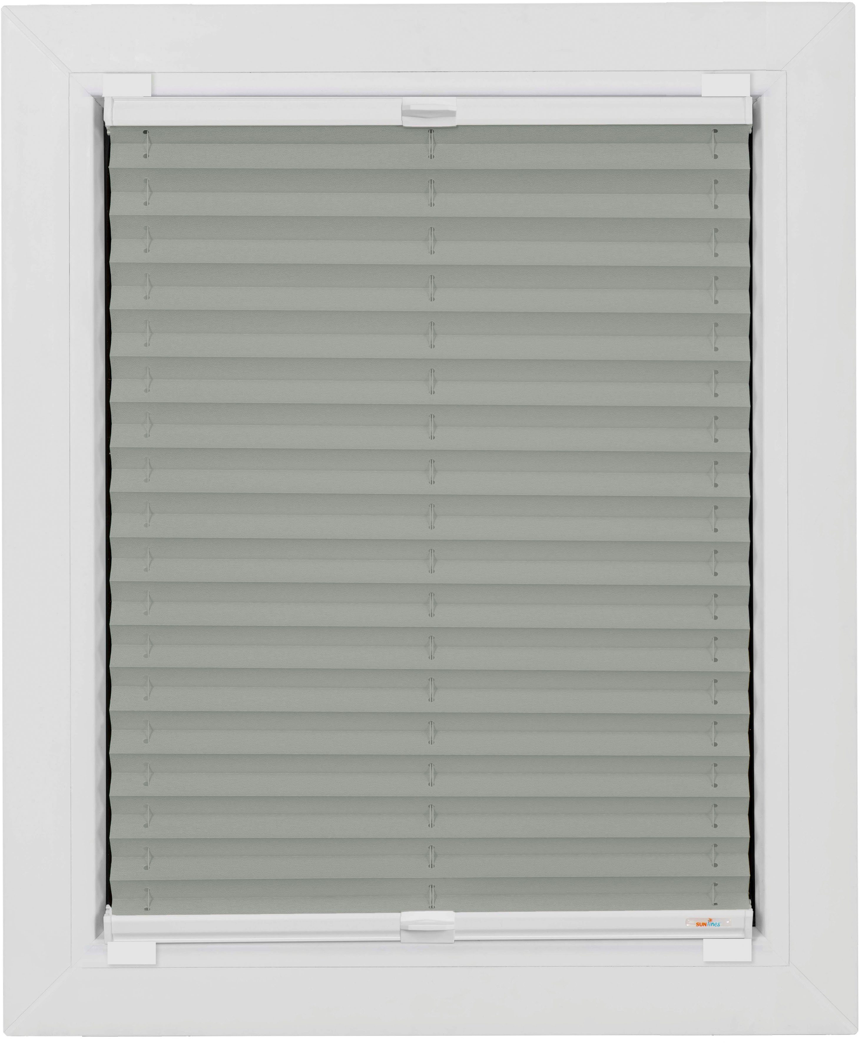 Klebe-Plissee One Size Style Plain, sunlines, blickdicht, ohne Bohren, verspannt, Haftfix, Höhe 210cm