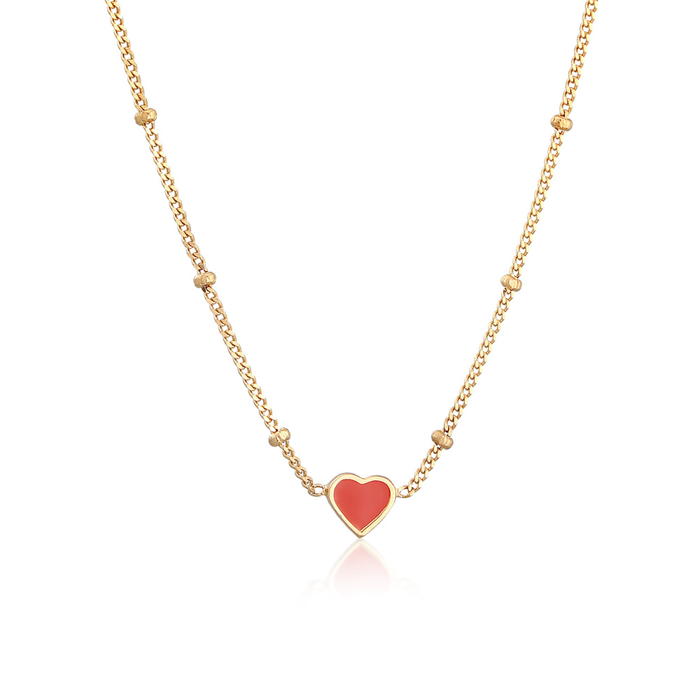 Elli Elli Collier Enfants pendentif coeur boules avec émail en argent sterling 925 pla collier