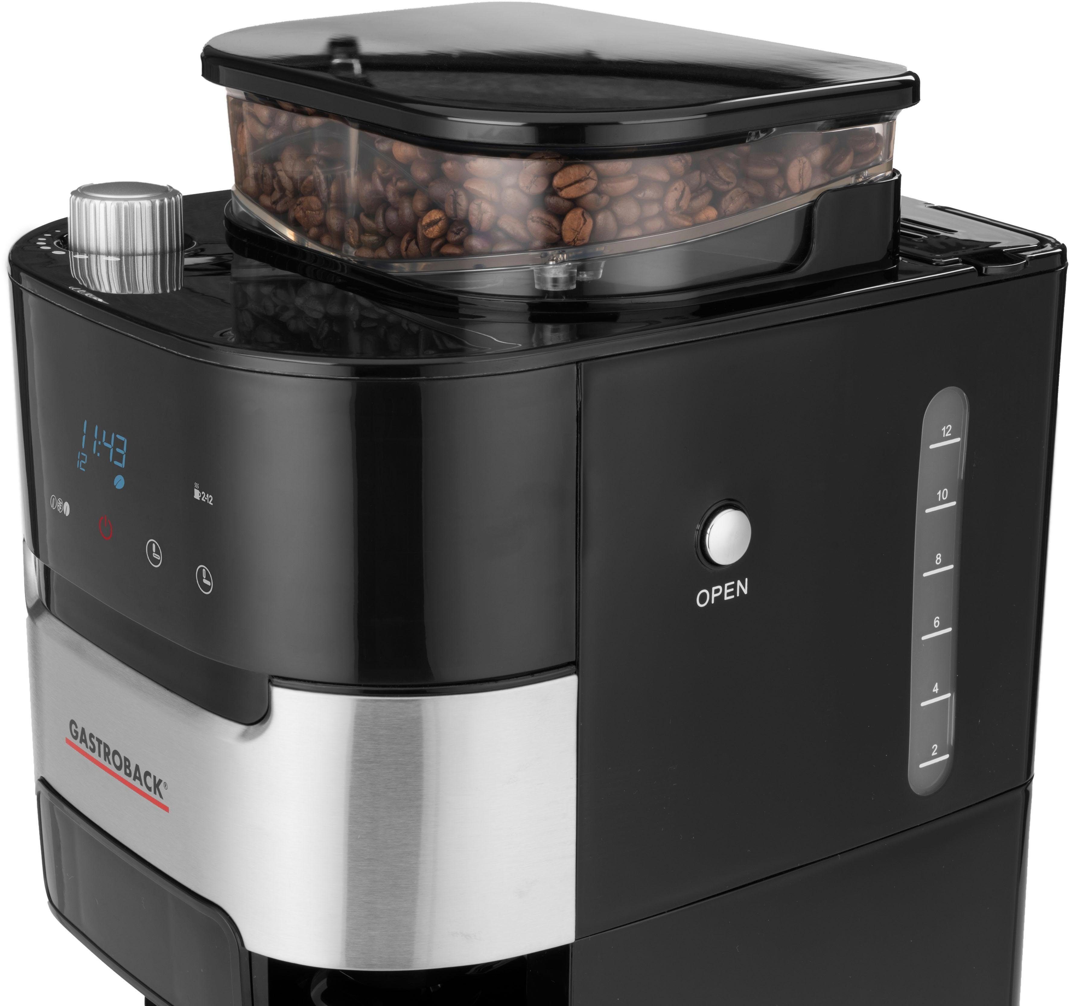 Gastroback Kaffeemaschine mit Mahlwerk 42711 S Grind & Brew Pro Thermo, 1l Kaffeekanne, Permanentfilter 1x4