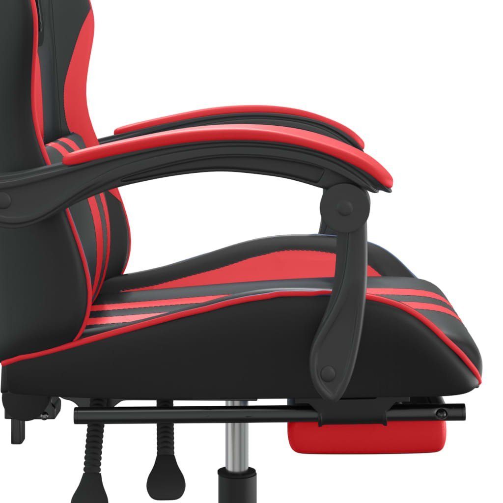 vidaXL Gaming-Stuhl Gaming-Stuhl mit Fußstütze Drehbar Schwarz & Rot Kunstleder (1 St)