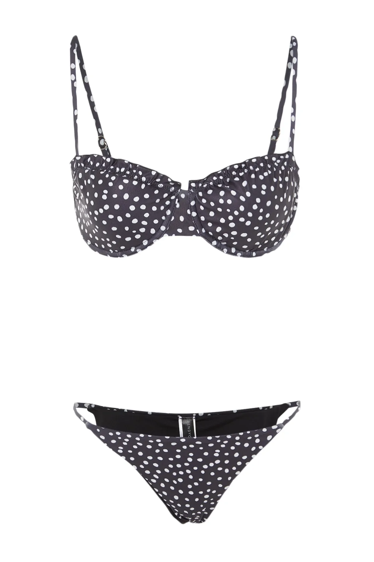 Trendyol Collection  Bikini-Set mit gepunktetem Bügel und Tunnel, normales Bein TBESS23BT00007