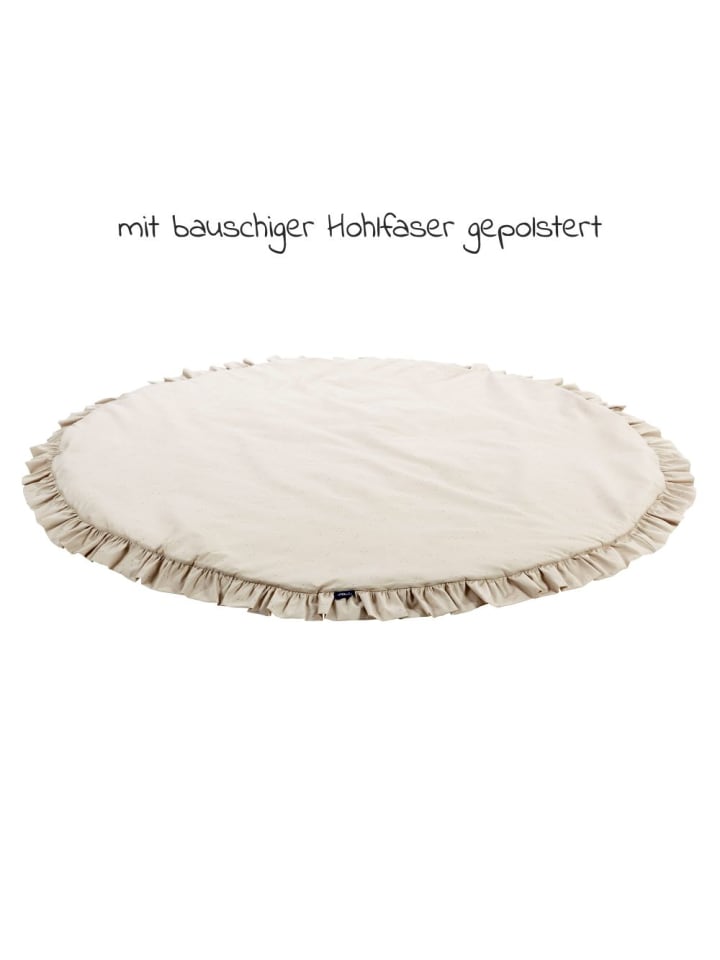 Alvi Krabbeldecke Rund - Organic Cotton 100 cm - Volant in beige günstig kaufen onesize