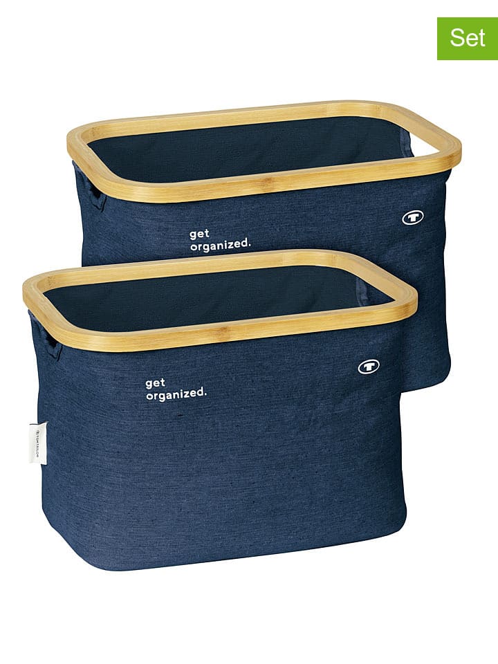 Tom Tailor 2er-Set: Aufbewahrungskörbe in Dunkelblau - (B)38 x (H)26 x (T)26 cm günstig kaufen onesize
