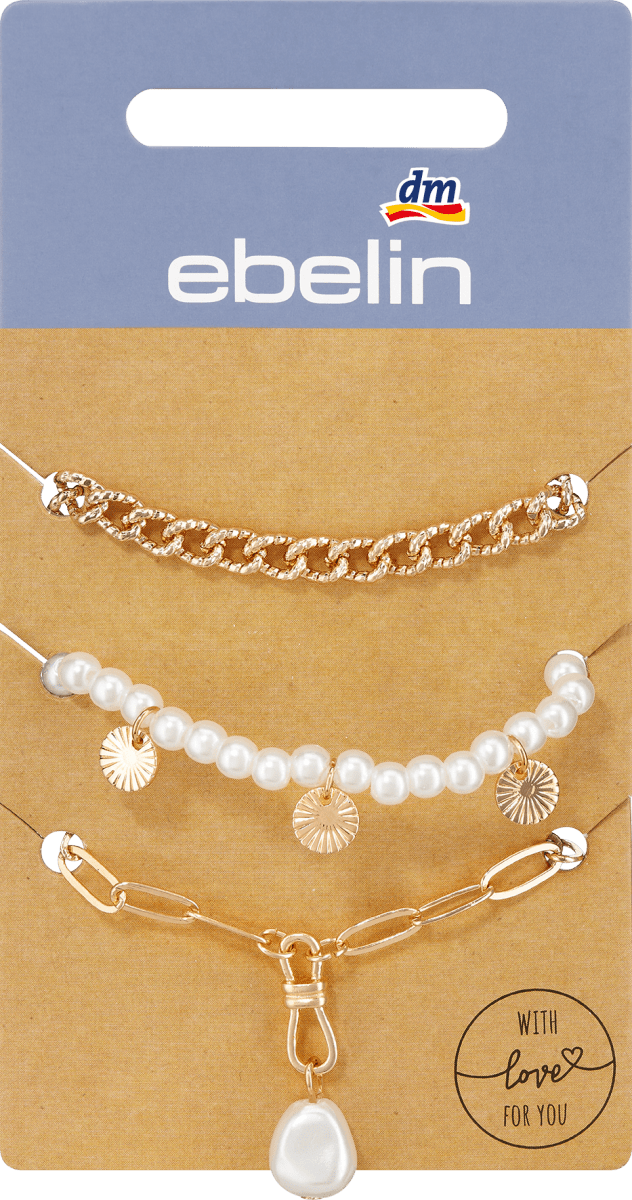 Armbänder mit Perlen Gold-Optik, 3 St