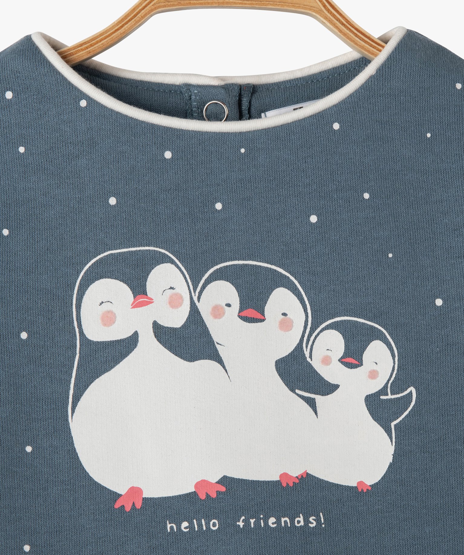 Sweat bébé fille molletonné avec motif animalier bleu | GEMO