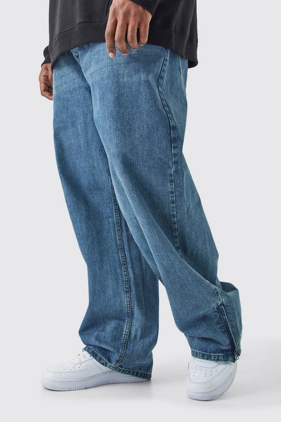 Plus lockere Jeans mit Reißverschluss-Saum