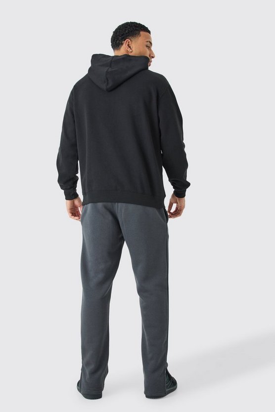 Oversized Bm Flock Print Hoodie