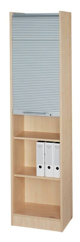 Hammerbacher Rollladenschrank Matrix Ahorn, Silber 500 x 400 x 2.004 mm