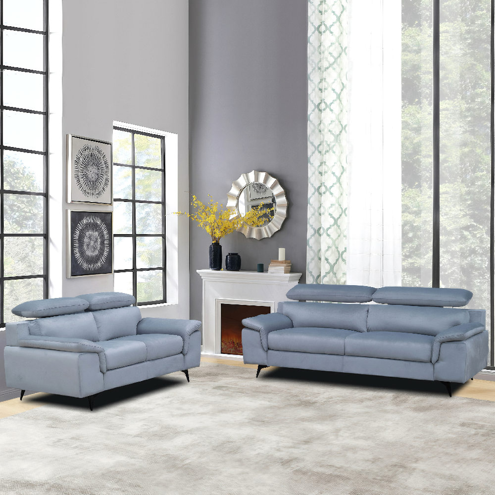 Happy Home Sofaset 2tlg. Couchgarnitur 3-2-Sitzer HSP110-GRA Samtstoff grau
