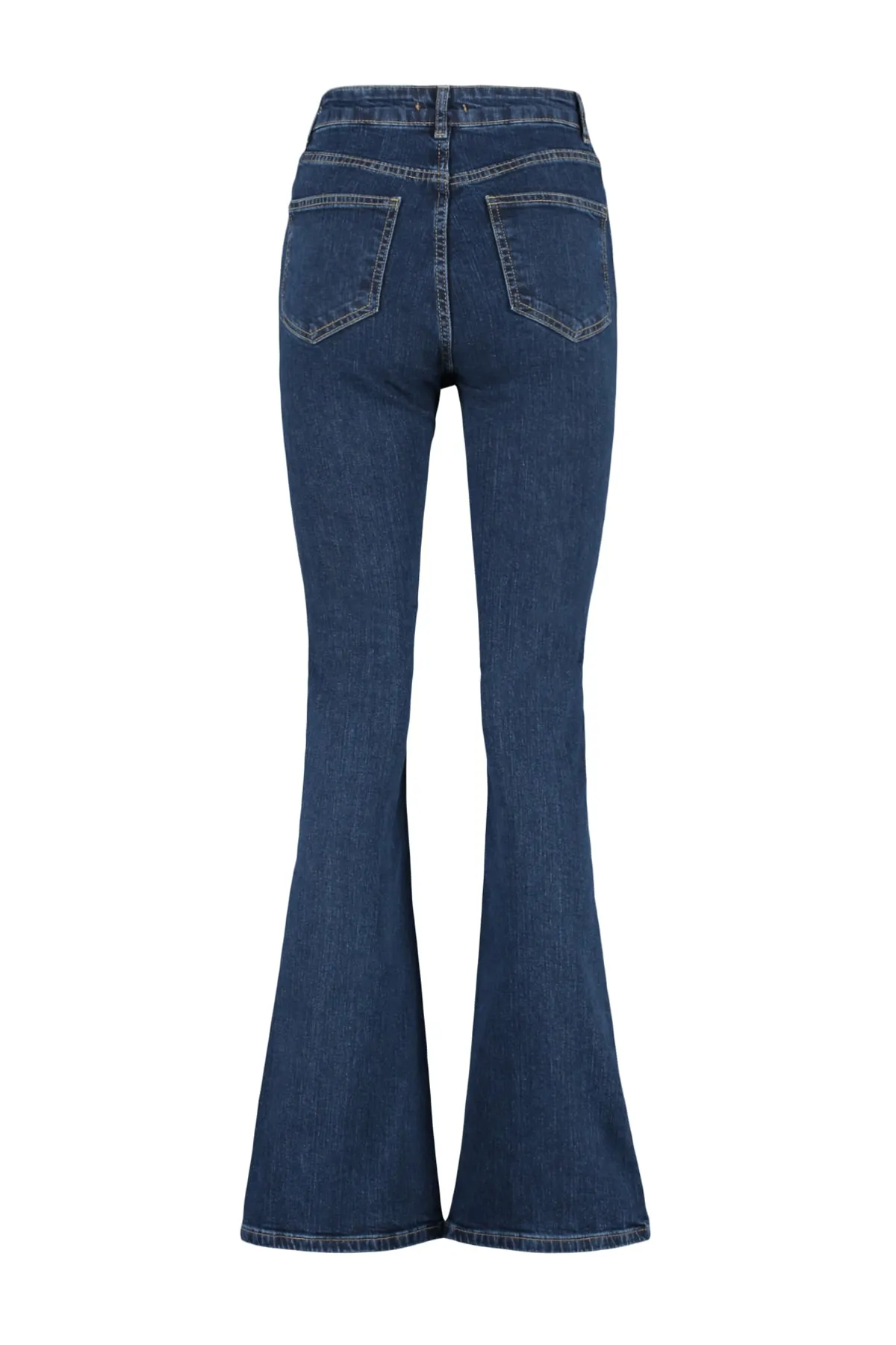 Trendyol Collection  Dunkelblaue Flare-Jeans mit superhoher Taille TWOSS23JE00064
