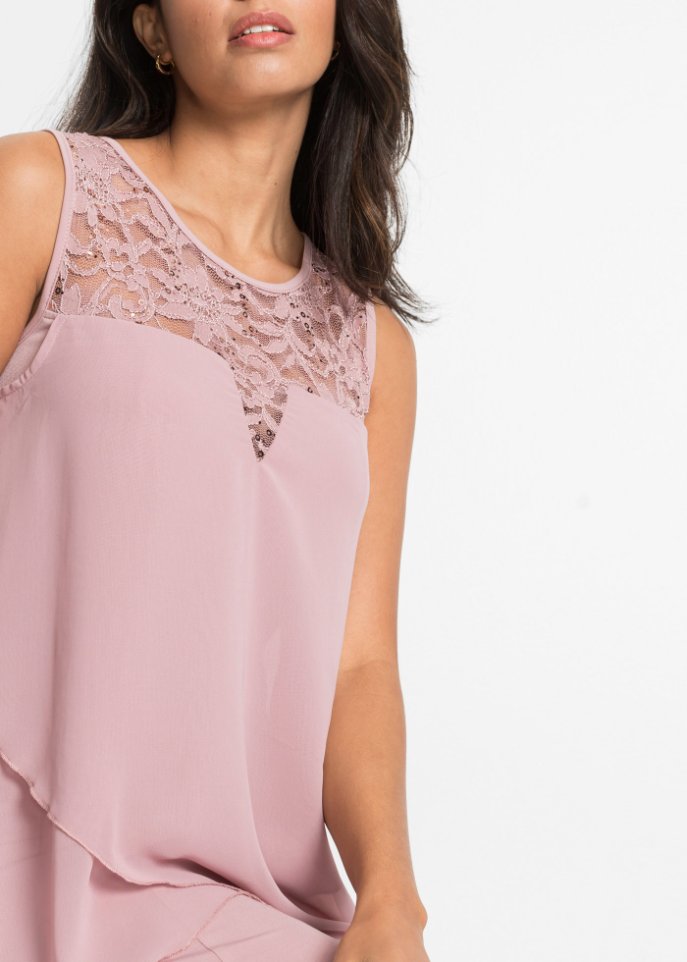 Jerseykleid mit Chiffon