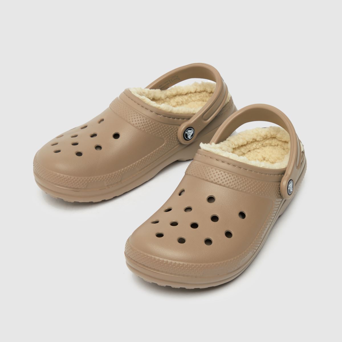 Crocs klasszikus bélelt klumpa szandál bézs és barna színben