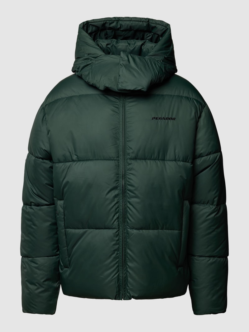 Steppjacke mit Kapuze Modell 'MARGO' in dunkelgrün
