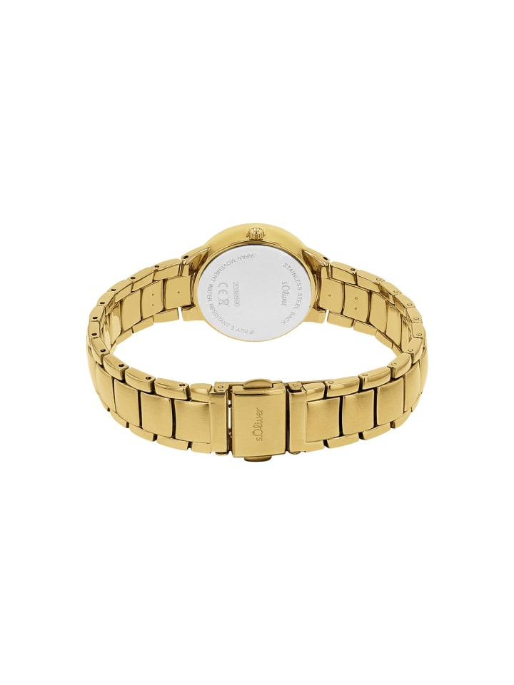 s.Oliver Quarzuhr Alloy in Gold günstig kaufen 18,5 cm
