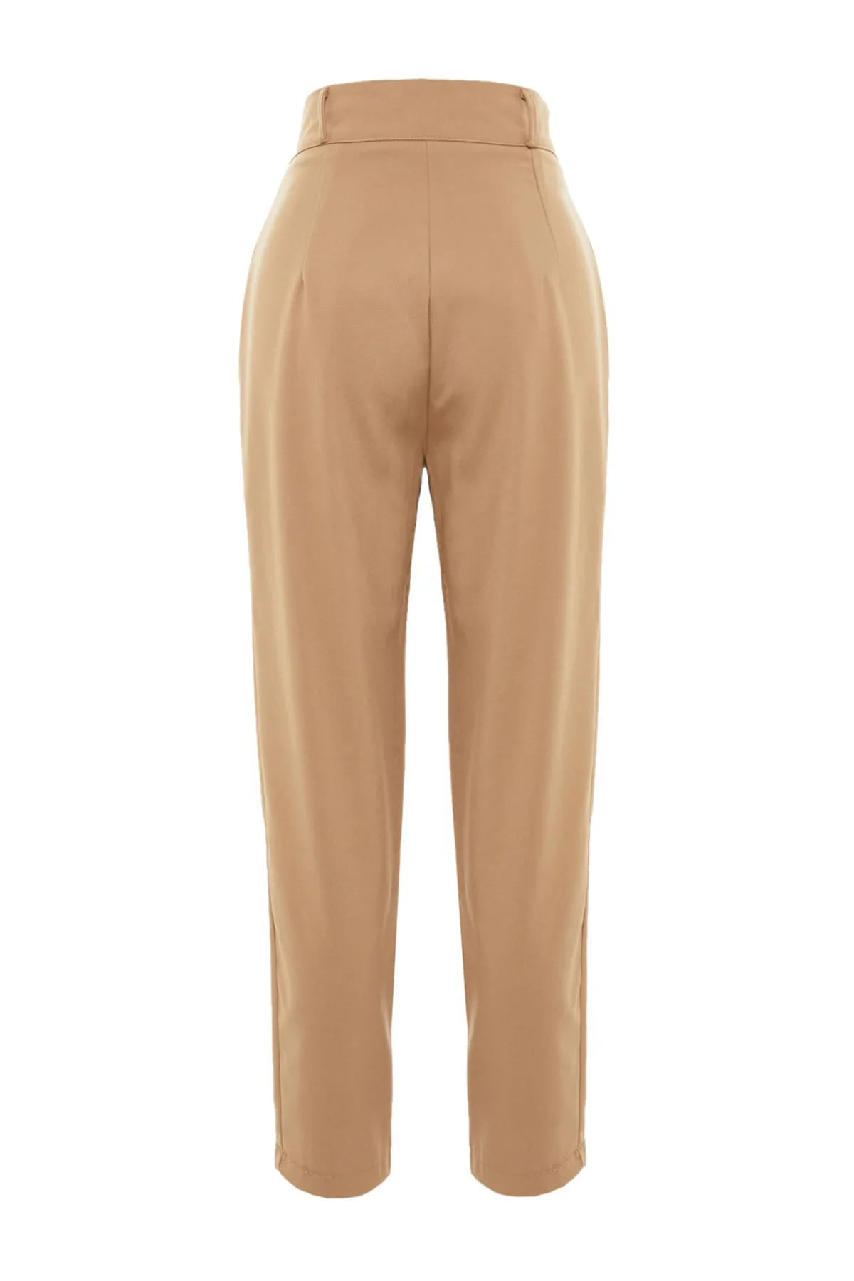 Trendyol Collection  Nerzfarbene Karotte-Polyviscon-Webhose mit hoher Taille TWOSS22PL0280