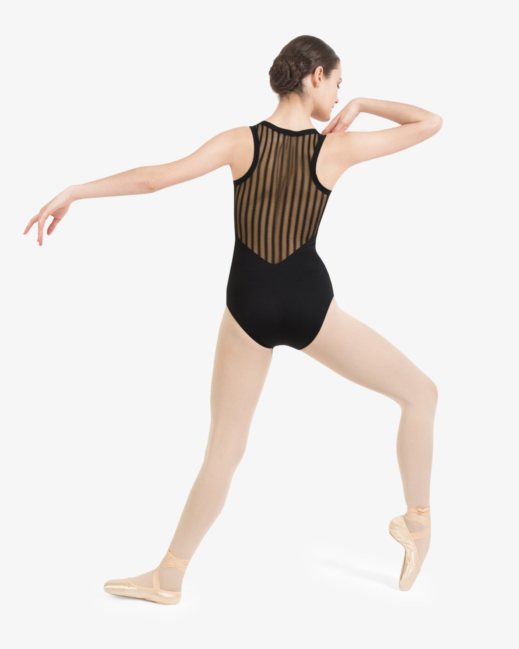 Fishnet racer back leotard