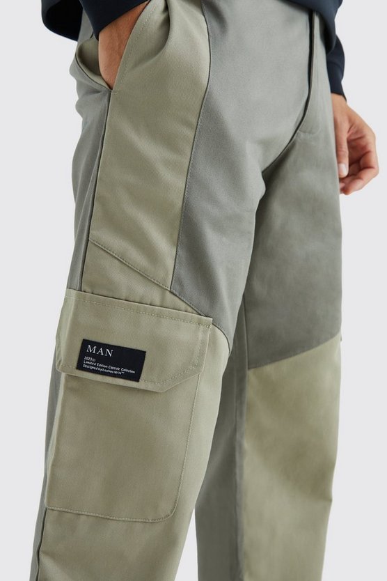 Tall Slim-Fit Colorblock Cargohose mit Lasche