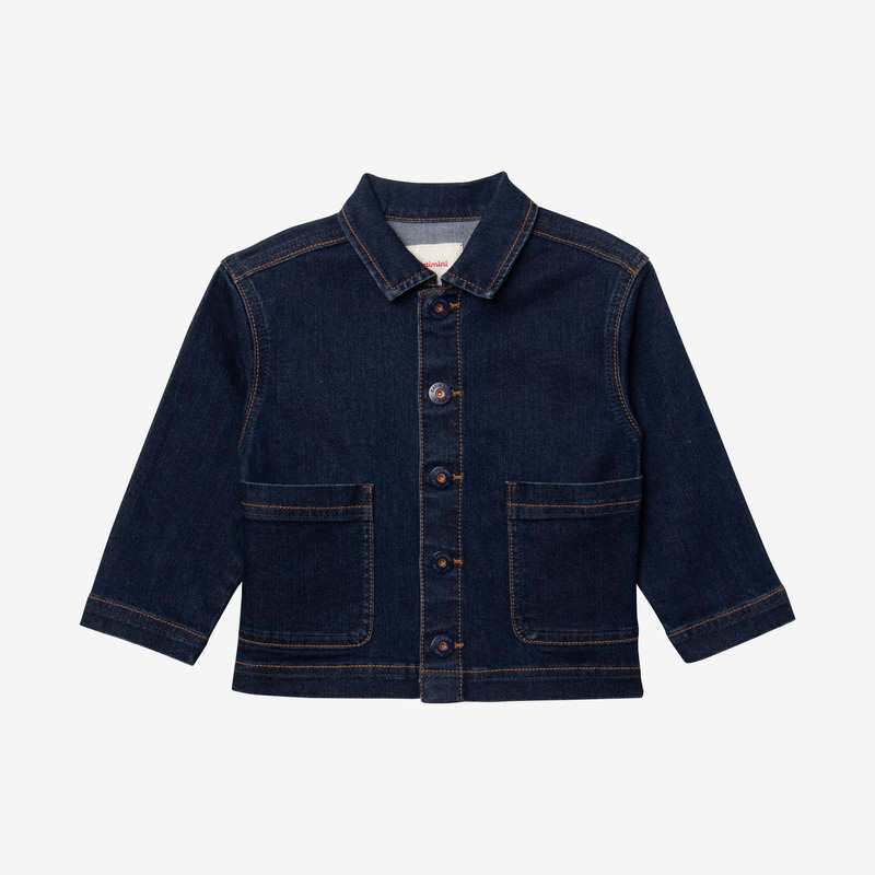 Veste en jean bébé brodée sourire bleu Catimini