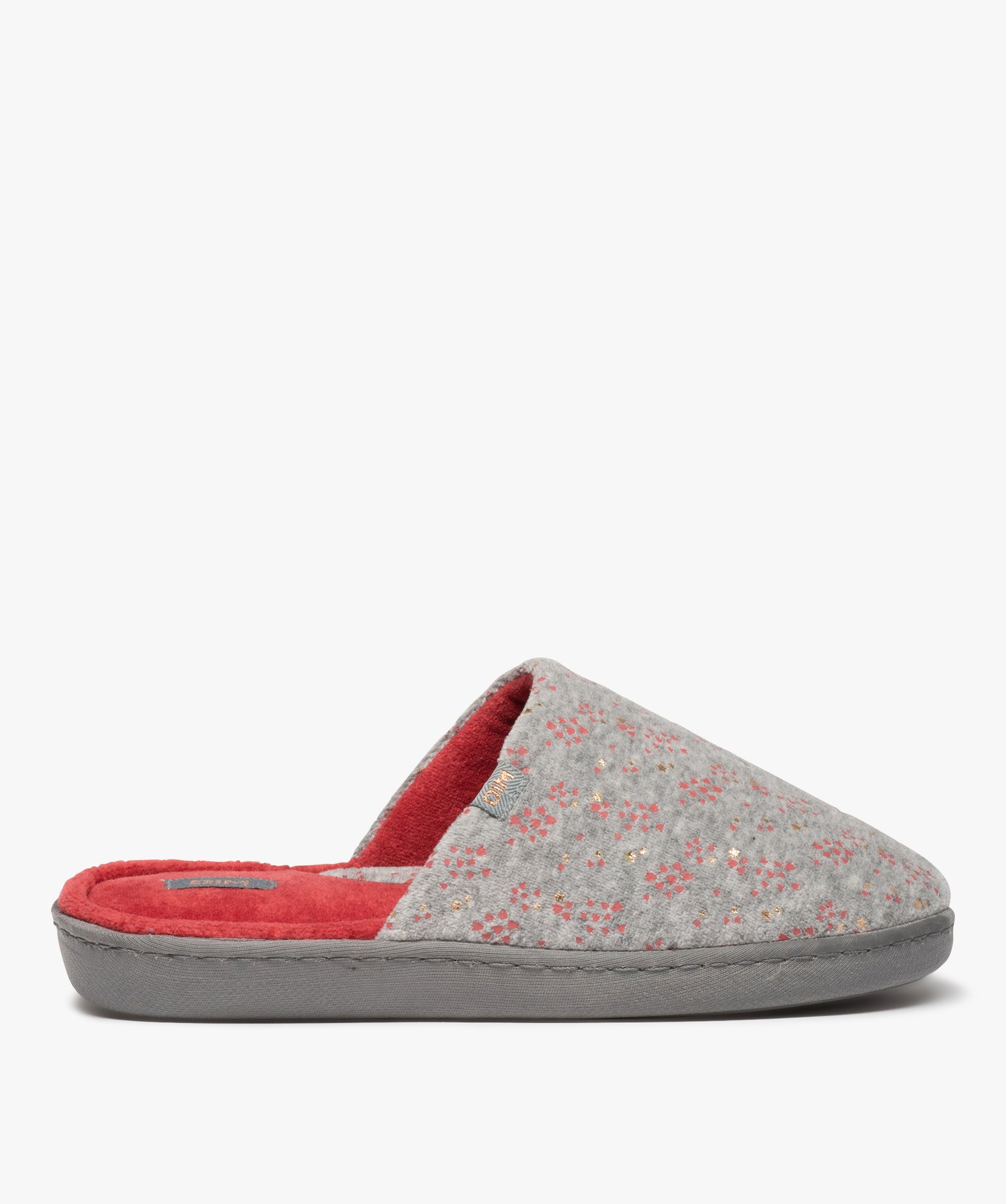 Chaussons femme mules plates en velours imprimé – Dim