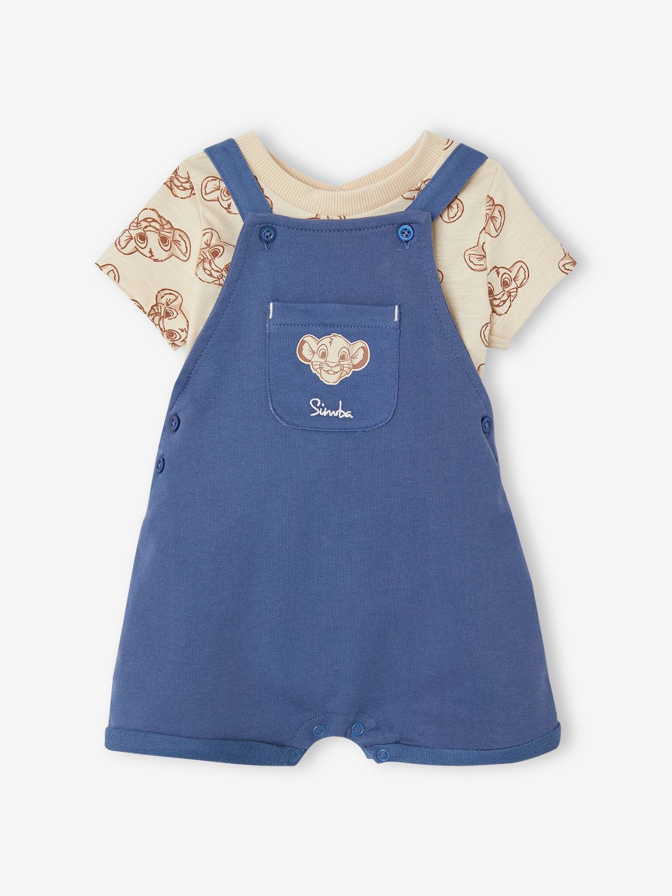 The Lion King Baby Set: T-Shirt & Latzshorts Disney KÖNIG DER LÖWEN - indigo-blau