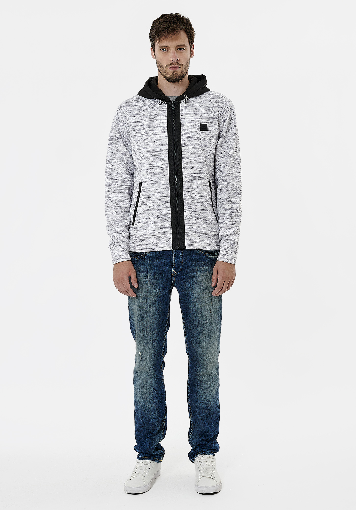 THEO   Sweat zippé gris homme