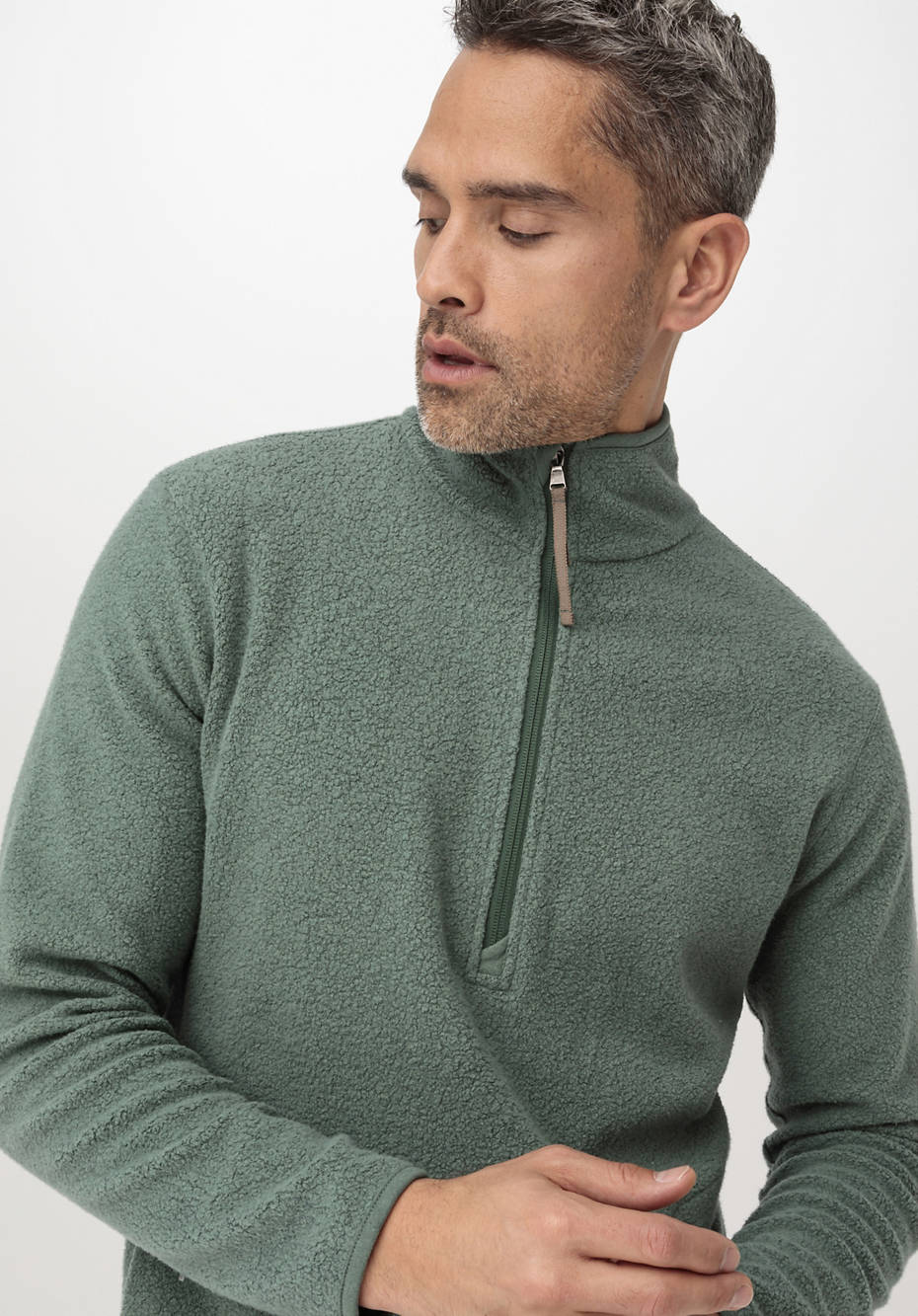 BetterRecycling Fleece-Sweater aus reiner Bio-Baumwolle
