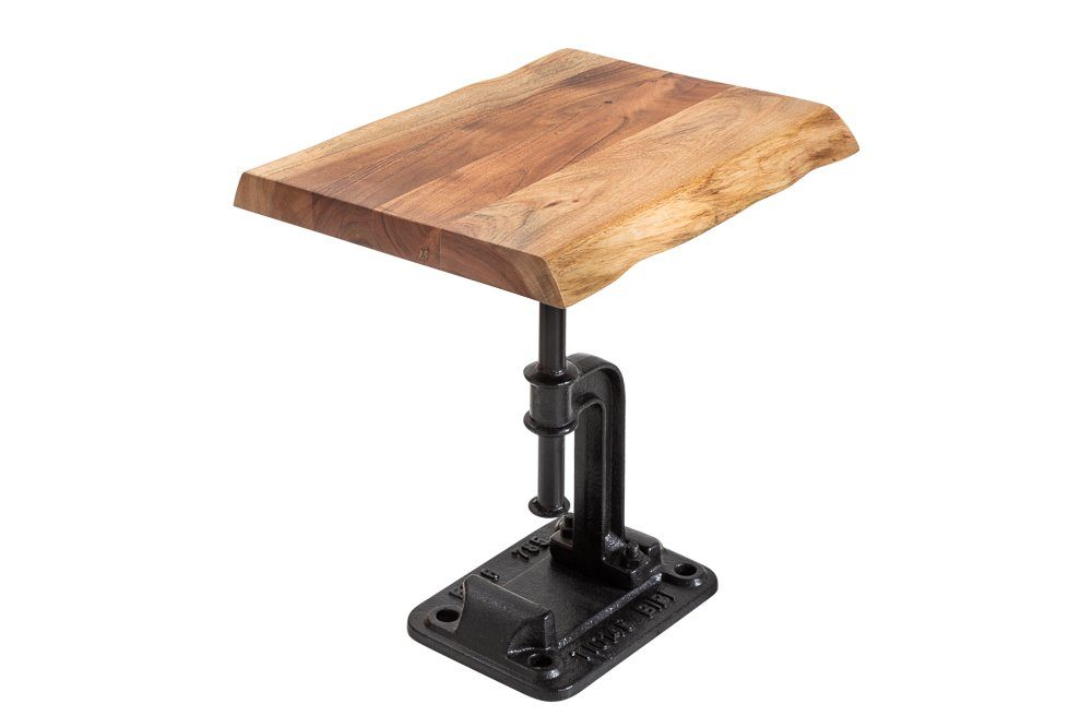 riess-ambiente Beistelltisch FACTORY 43cm natur, Massivholz · Metall-Fuß · Industrial Design · Akazie