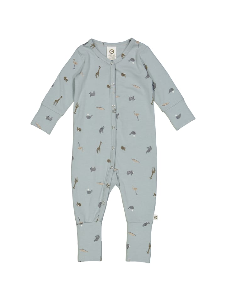 müsli Strampler mit Füßen in Jasmin blue günstig kaufen